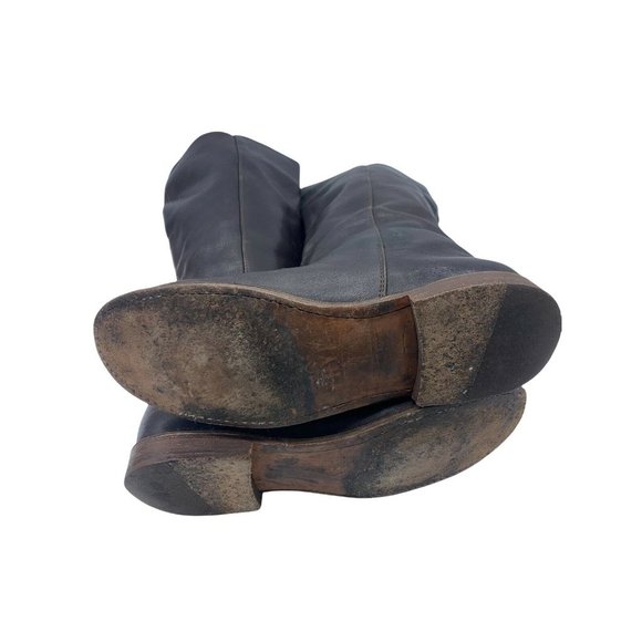 Frye Paige 77066  Size 6 B Dark Brown Leather Buckle Riding Boots - Picture 6 of 12